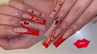 VALENTINES DAY FREESTYLE NAILS