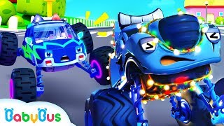 police truck chases bad guy police cartoon nursery rhymes kids songs color song babybus