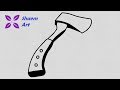 How to Draw a Camping Axe for Beginners | Draw an Axe Real Easy | Shaem Art