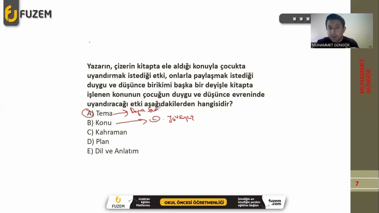 Okul Öncesi ÖABT Çocuk Edebiyatı Soru Çözümü