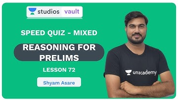 L72: Speed Quiz - Mixed I Complete Reasoning for Prelims (Banking) I Shyam Asare