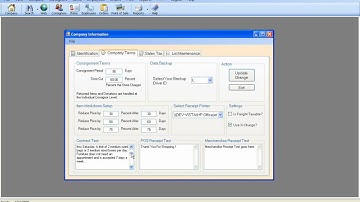 Consignment Store Software. Company Setup.