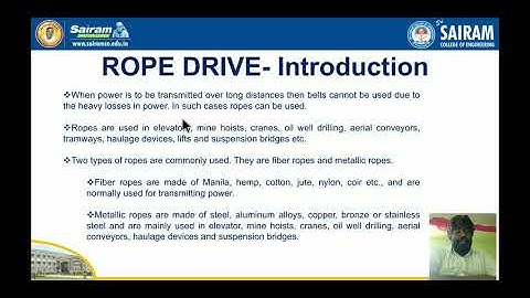 Lecture Video_17ME64_Module 2_ Rope drive _ Harish Babu L