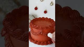 Red WHIPPED CREAM Lambeth cake!🎄🎁🎊 #whippedcream #christmascake #vintagecake