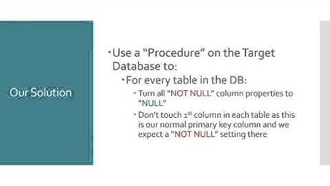 Change "Not Null" to "Null" Across the Database