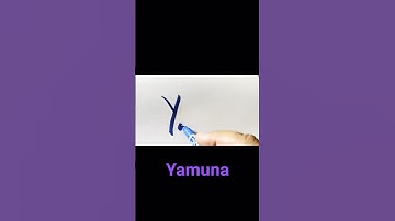 How to write Yamuna in Cursive#Calligraphy for beginners#Simply cursive handwriting#shorts