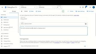 Create an Intent - Google DialogFlow CX