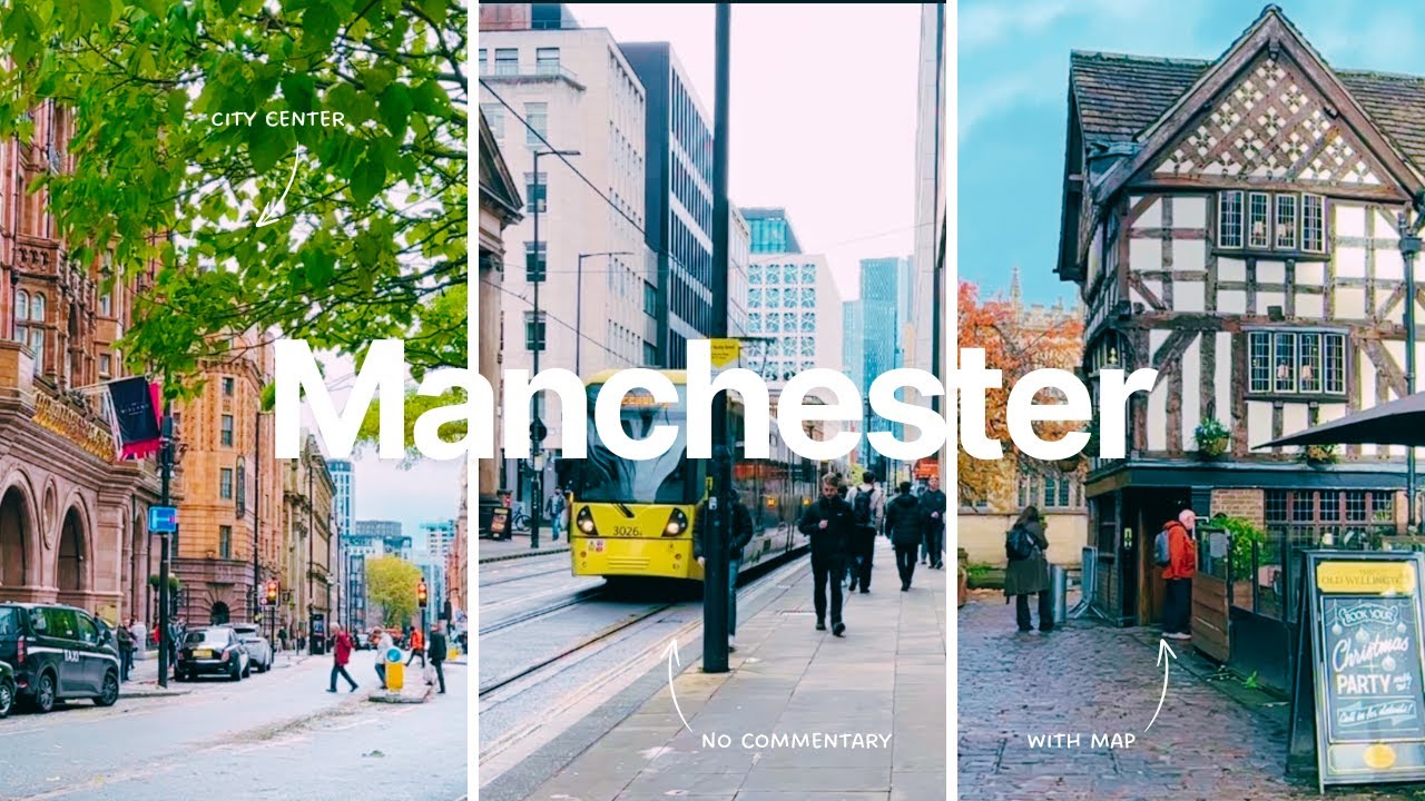Manchester Walking Tour | No Commentary • City Sounds • Map