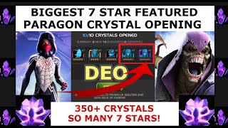 BIGGEST 7 STAR KINDRED & SILK PARAGON CRYSTAL OPENENING! 350X CRYSTALS! DOUBLE DEO 7 STAR LUCK! MCOC