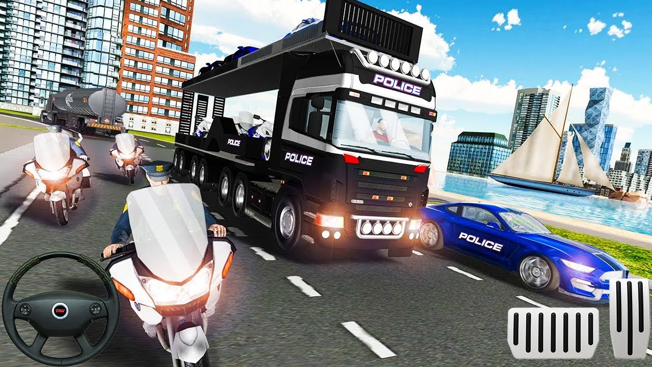New Update US Police Car Transport Cruise Ship Simulator Android Gameplay FHD