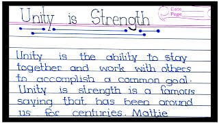 essay on unity is strength / essay on unity is strength for class 6 /paragraph on unity is strength