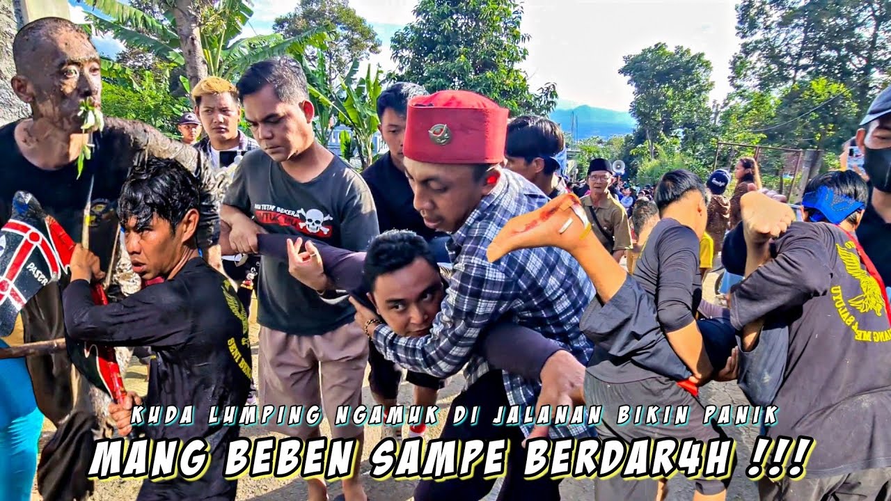 SAMPE BERDAR4H!!! MANG BEBEN KESURUPAN KUDA LUMPING NGAMUK - Seni Benjang Mekar Saluyu Grup