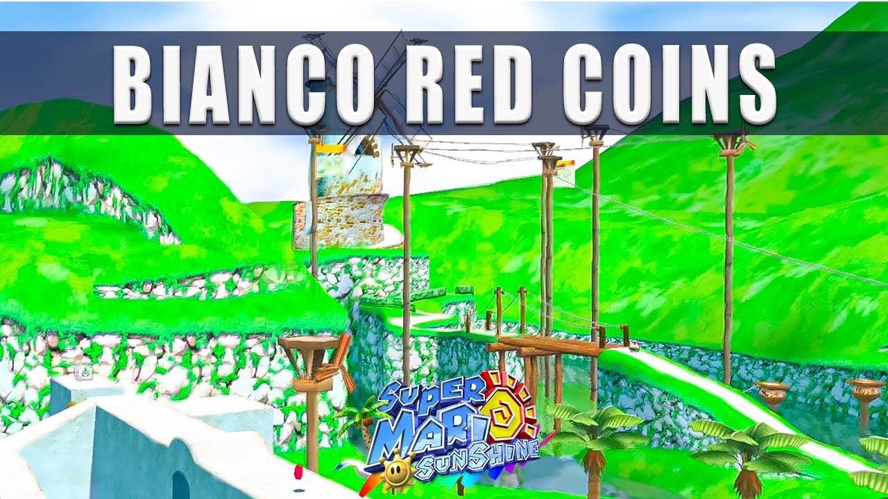 Super Mario Sunshine Switch Bianco Hills Episode 4 Red Coins of Windmill Village - SM 3D All-Stars