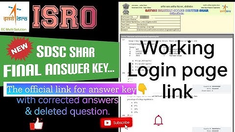 ISRO SDSC SHAR Revised/Final answer key Released