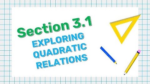 (3.1) Exploring Quadratic Relations