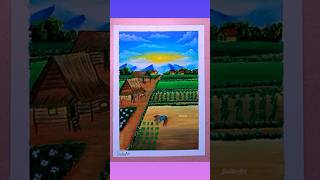Menggambar sawah dan petani #tutorialmenggambar #gambaruntukpemula #art #drawing