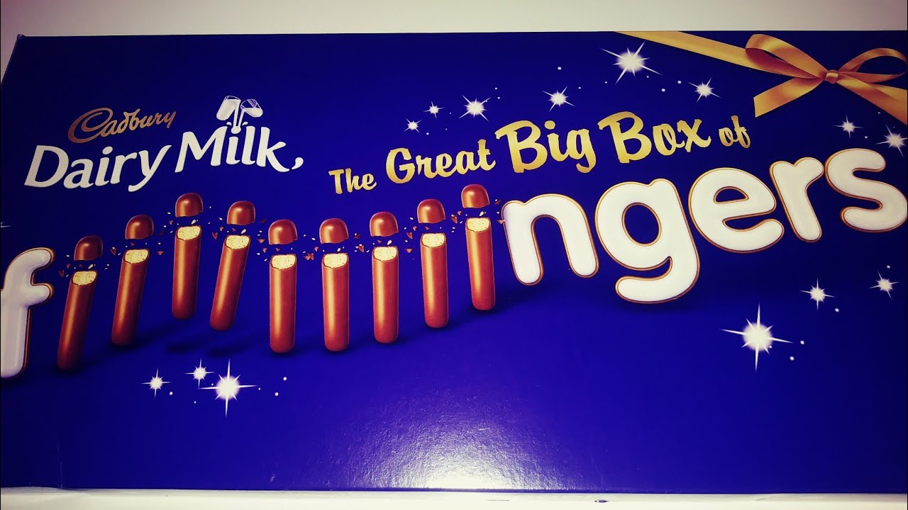 cadbury Dairy milk the great big box chocolate fingers unboxing YouTube