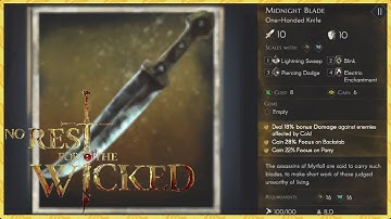 No Rest For the Wicked - "Midnight Blade" One Handed Dagger. What does it do? 🔪