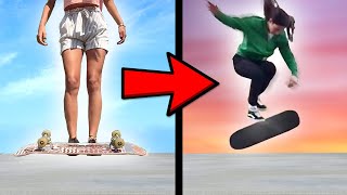 Girls 1 Year Skateboarding Progression!