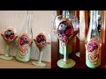 Bottle Decor DIY /Bottle decoration with air dry clay/Decoupage on glass