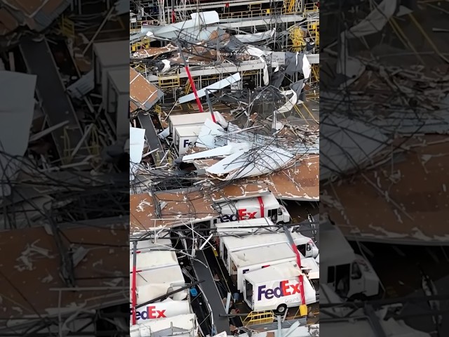 Michigan tornado damages FedEx facility