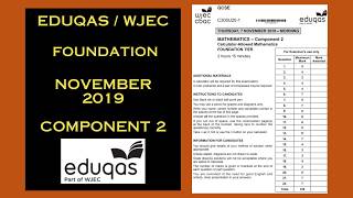 Eduqas / WJEC - GCSE Maths Foundation - November 2019 - Paper 2 - Worked Solutions / Walkthrough