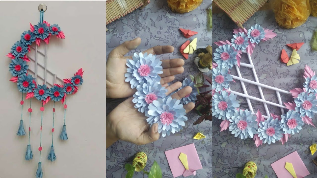 beautiful paper flower wall hanger viral papercraft paperflower walldecor hanger 