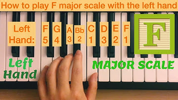 Piano Lesson 60: How to play F major scale with the left hand (15 times play along) tutorial