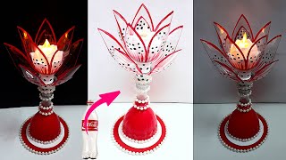 Diy-Best Out Of Waste Showpiecetealight Holder Made From Plastic Bottle Diy Home Decoration Ideas