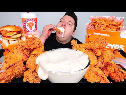 CHEESY ALFREDO SAUCE WITH SPICY FRIED CHICKEN • Mukbang & Recipe