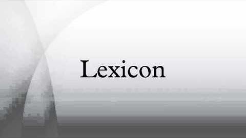 Lexicon