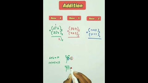 Addition Octal System Base 5 And Base 2 #shorts #maths #Addition