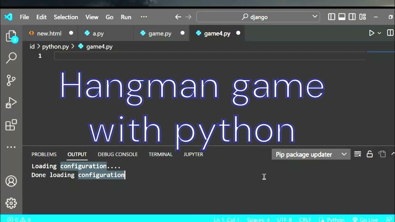 Hangman game with python code | mini project 4 | #python #game #hangman ...