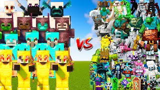 ALL ARMORED MOBS vs OP BOSSES ARMY - TOURNAMENT in Minecraft Mob Battle!