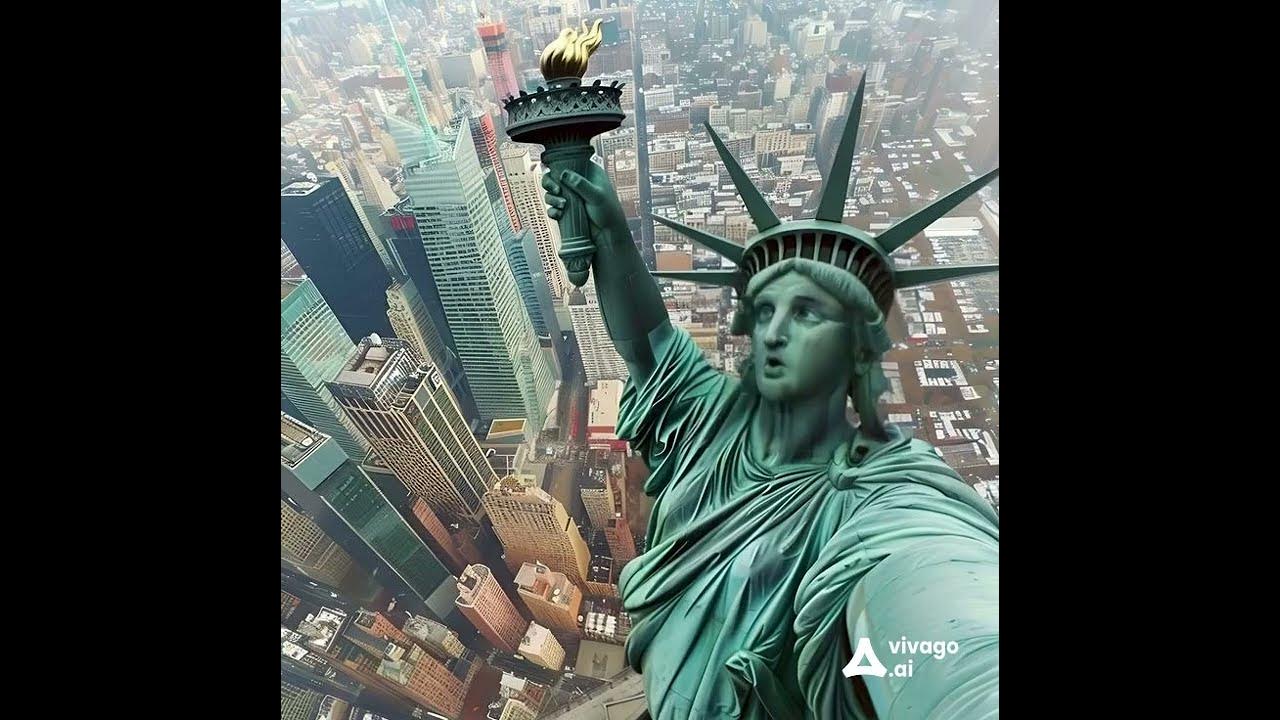 Funny song by statue of liberty | #usa #statueofliberty #aishorts