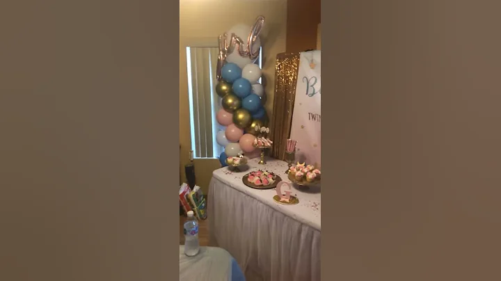 Gender Reveal Candy Table Setup