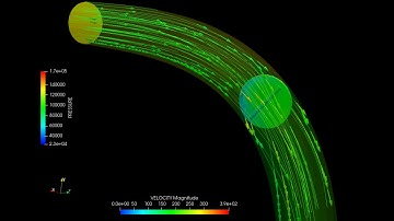 Flow through a pipe bend with butterfly valve.  #CONVERGE_STUDIO #PARAVIEW #CYGWIN #SLILL-LYNC