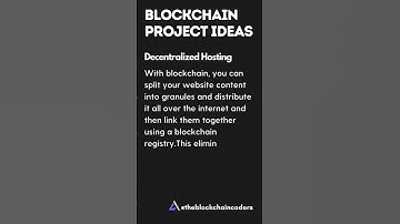 Decentralized Hosting |. Blockchain Project Ideas