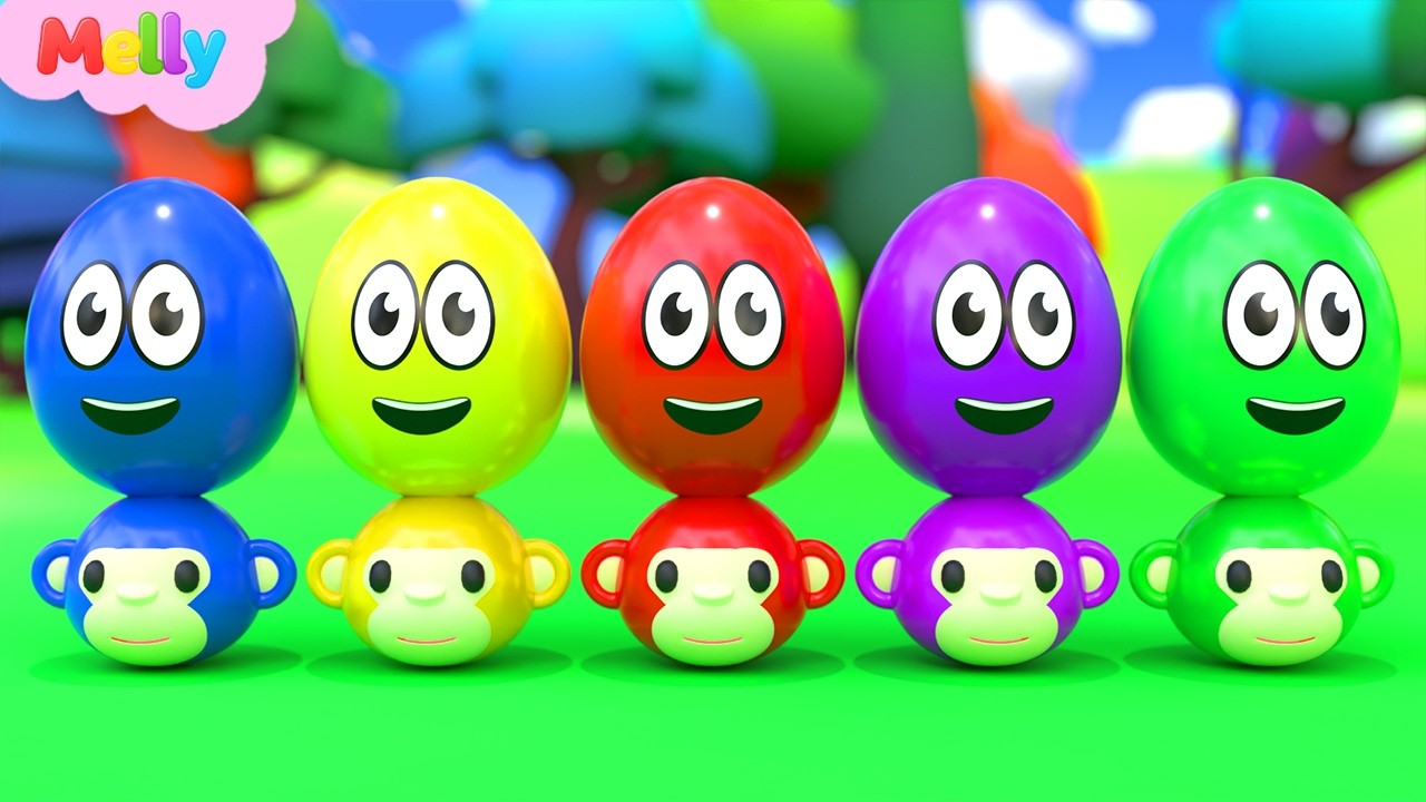 Color Song! | Five Little Monkeys Jumping On The Bed | Melly Nursery Rhymes & Kids Songs