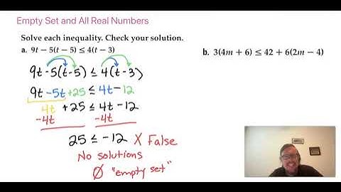 Lesson 5.3.5 Solving Multi Step Inequalities: Empty Set and All Real Numbers
