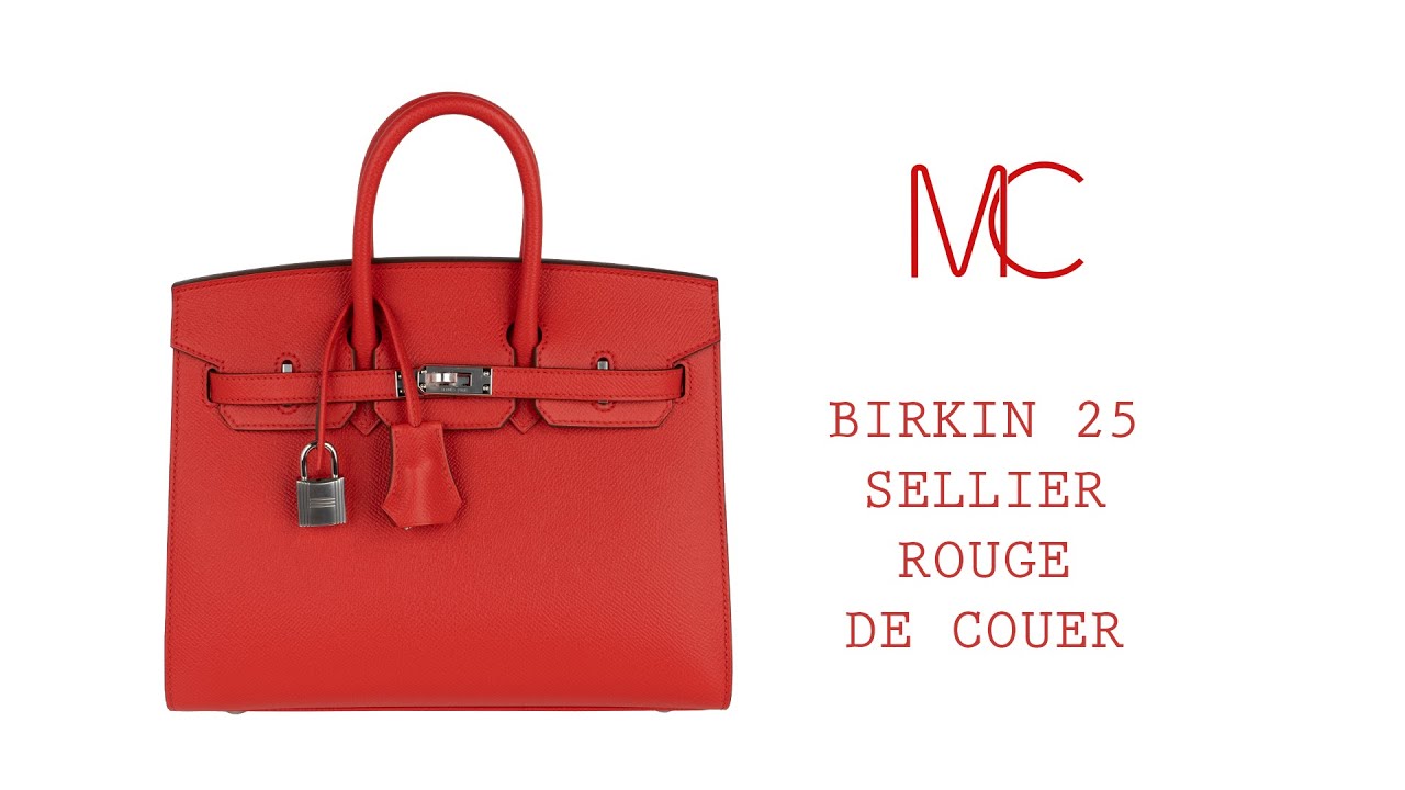 Hermès Birkin 25 Rouge de Coeur Sellier Epsom Palladium Hardware