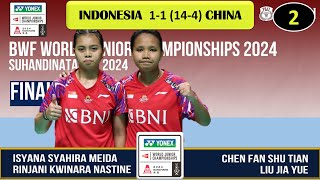 Download Lagu ISYANA S MEIDA / RINJANI K NASTINE VS CHEN FAN SHU / TIAN LIU JIA YUE | BWF WORLD JUNIOR CHAMPS 2024 MP3