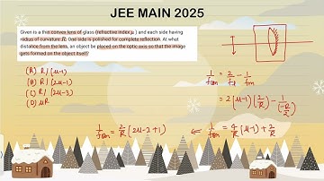 Given is a thin convex lens of glass (refractive index p) and each side having radius of curvab#jee