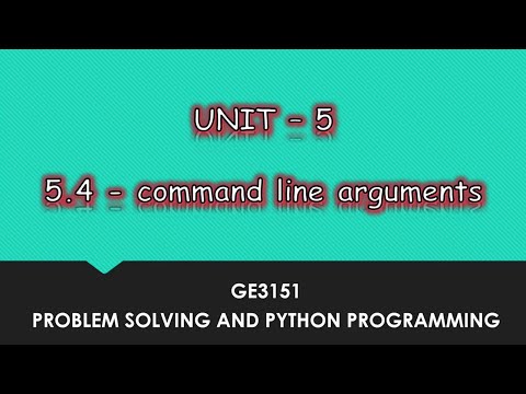 Command Line Arguments In Python | Tamil | UNIT-5 CSE | P26 | #GE3151 | Quick Through