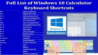 ... windows 10 calculator keyboard shortcut keys