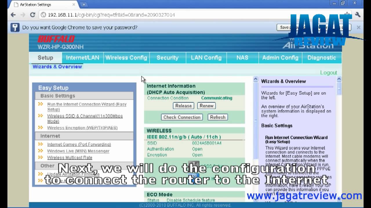 Buffalo Wzr Hp G300nh Basic Setting Youtube