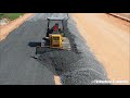 Extreme Equipment Dozer Spreading Gravel Building Big Road សកម្មភាពក្រាលថ្មមិចធ្វើផ្លូវ