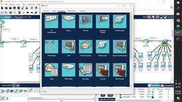 Konfigurasi Topologi Bus 10 Jaringan 100 pc server DHCP Web Server menggunakan Cisco Packet Tracer