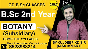 B.Sc 2nd Year Botany(Subsidiary) || Complete Syllabus | Bihar University
