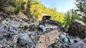 Dozer in ROCKS DIFFICULT Forest Road Construction -DANGEROUS AND DENSE ROCK AREA-MUST WATCH PART 1